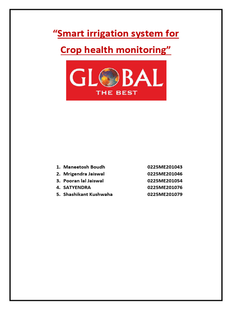 Smart Irrigation System for Crop Monitoring | PDF | Internet Of Things ...