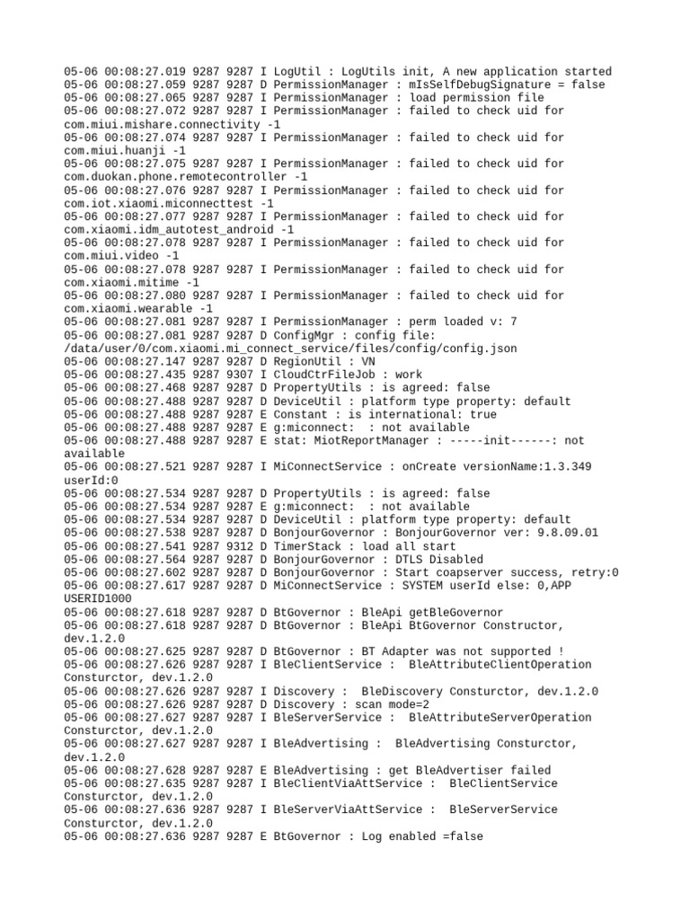 MiConnect Service Log Analysis | PDF | Constructor (Object Oriented ...
