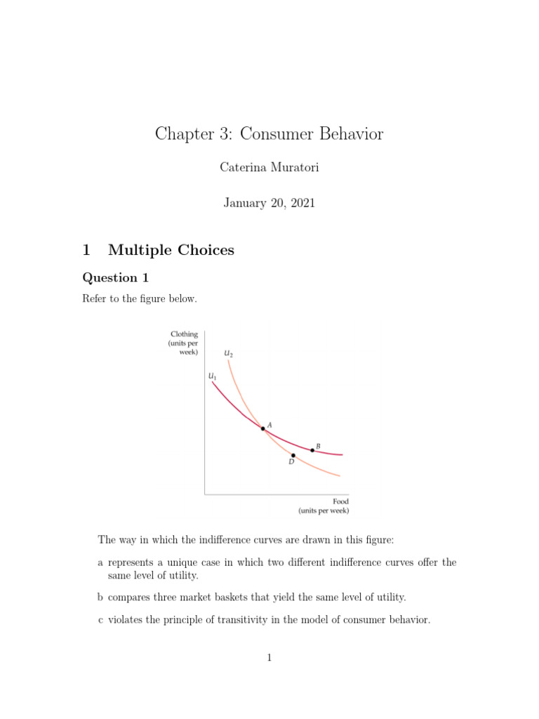 Consumer Behavior and Utility Analysis | PDF | Utility | Consumers