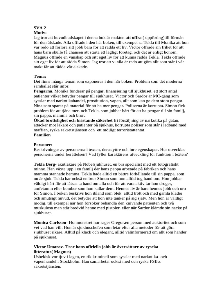 Svar For Literatur Provet | PDF