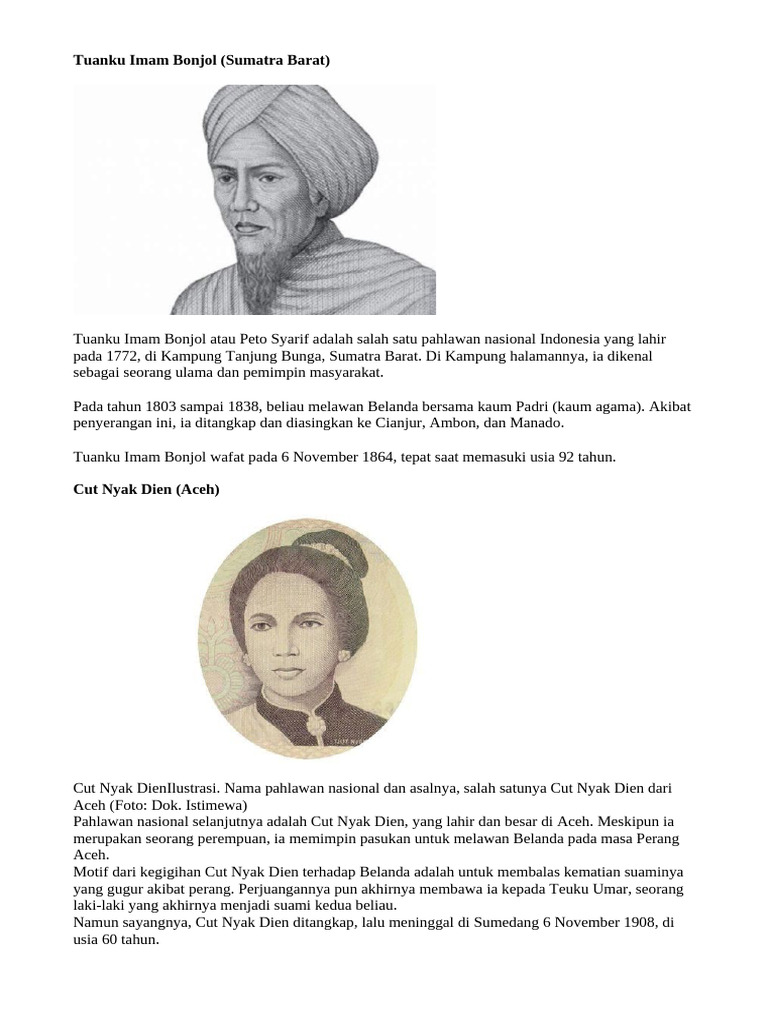 Biografi Tuanku Imam Bonjol | PDF