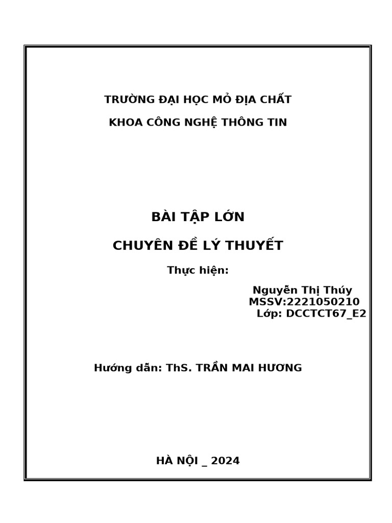 Chuyen de Ly Thuyet | PDF