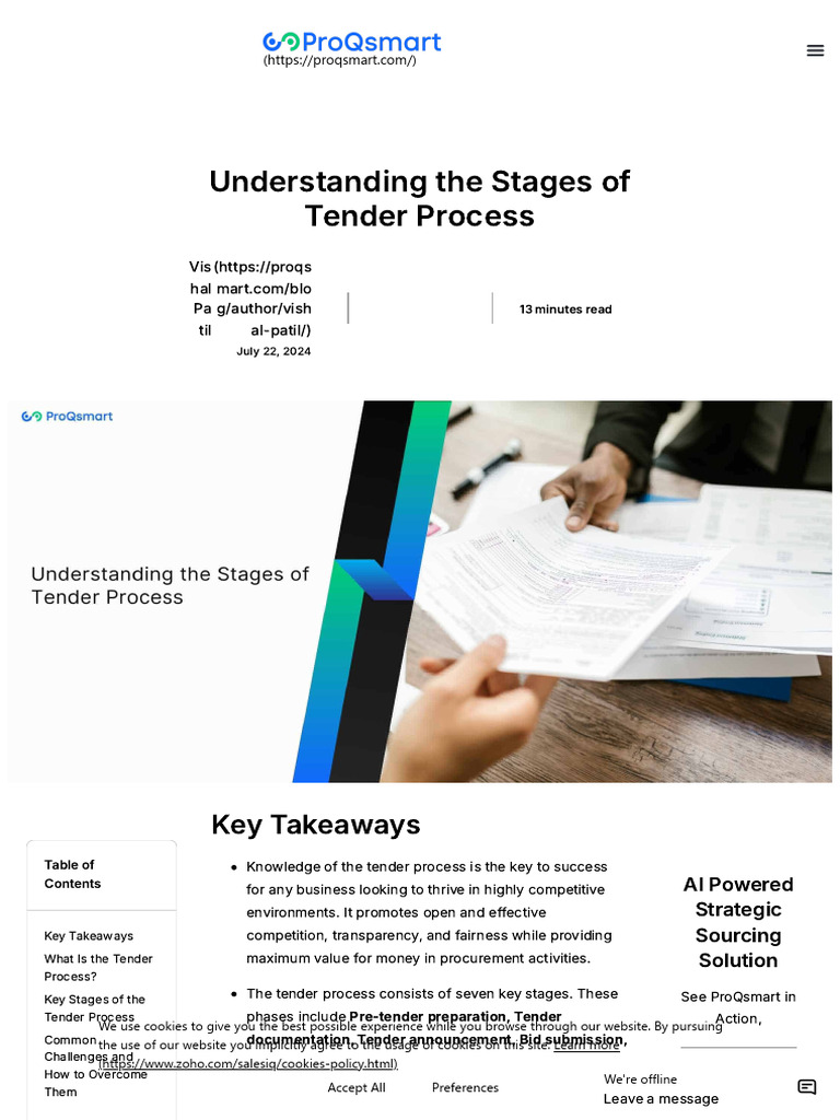 Key Stages in the Tender Process | PDF | Supply Chain | Procurement