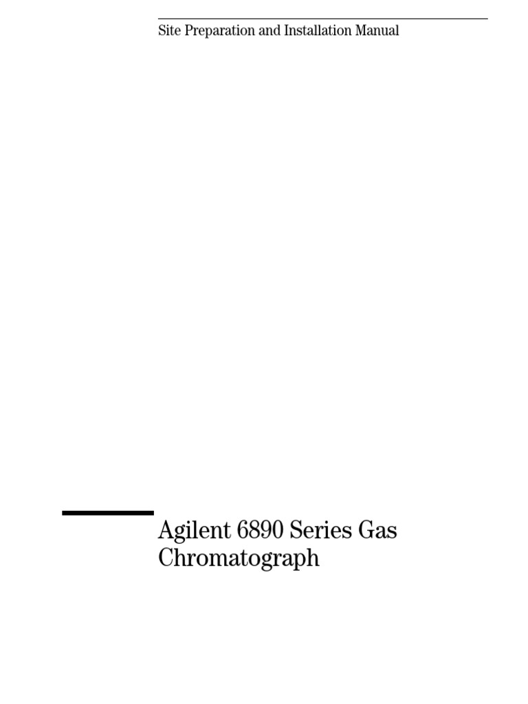 Agilent 6890 GC Installation Guide | PDF