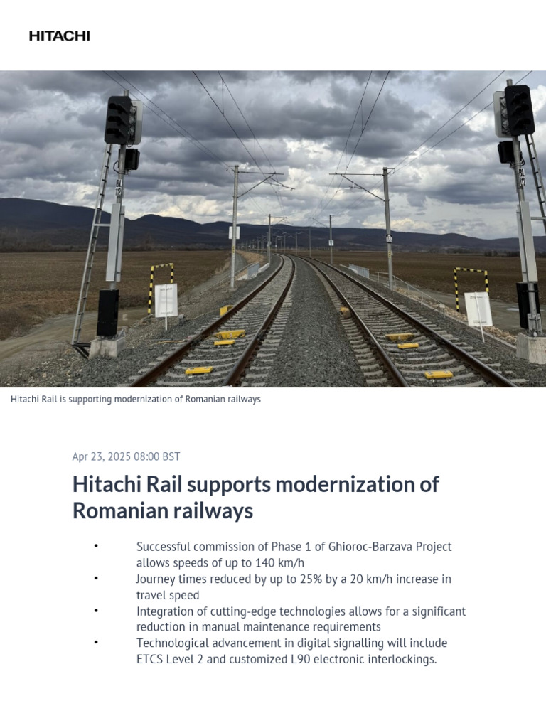 Hitachi Rail Modernizes Romanian Railways | PDF | Rail Transport ...