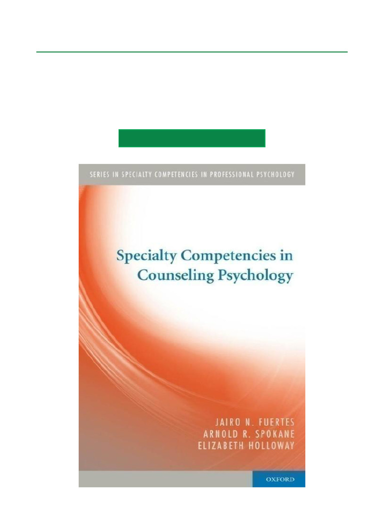 Counseling Psychology Competencies | PDF | Counseling Psychology ...