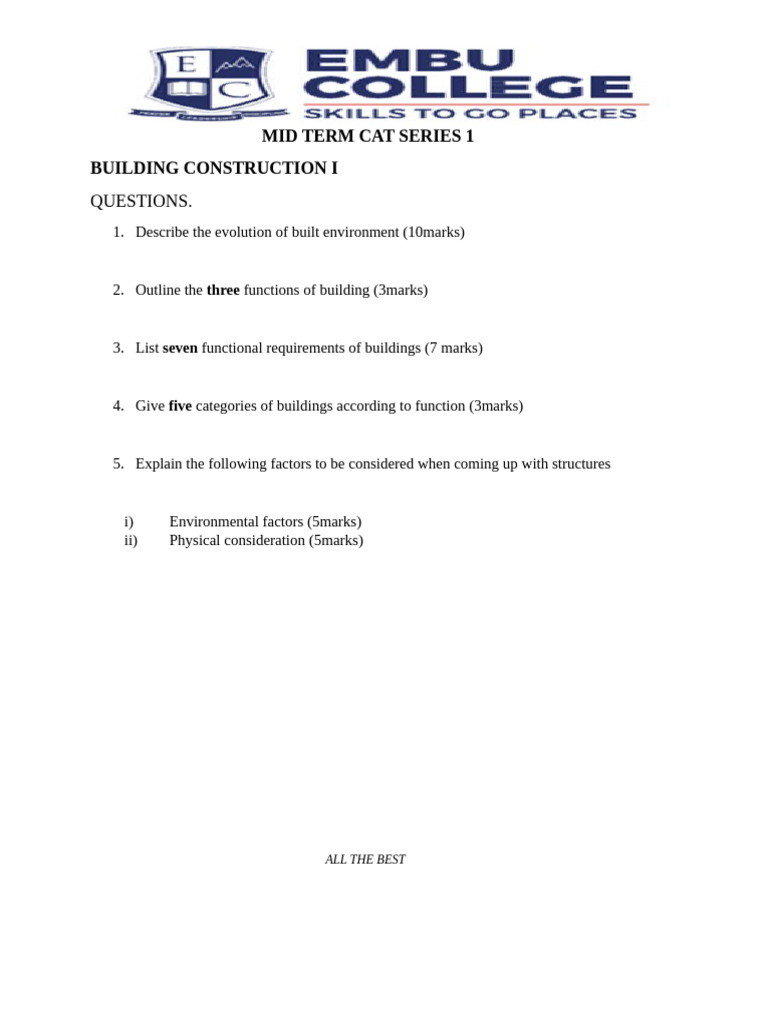 Building Construction 1 (6copies) | PDF