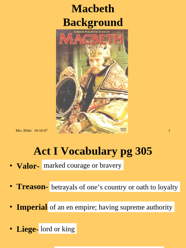 Macbeth Background | PDF | Macbeth | Shakespearean Tragedies