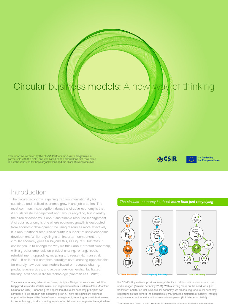 Circular Economy Business Models Explained | PDF | Agriculture | Reuse