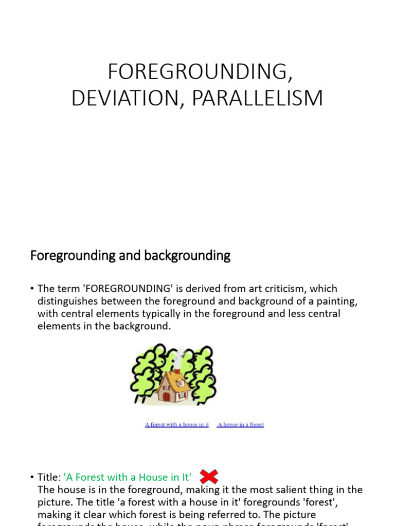 Understanding Foregrounding in Language | PDF | Word | Noun