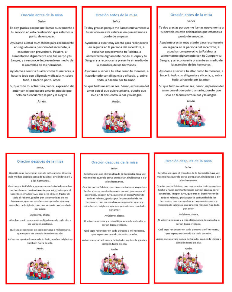 Oracion Monaguillos Pdf Eucaristía Oración