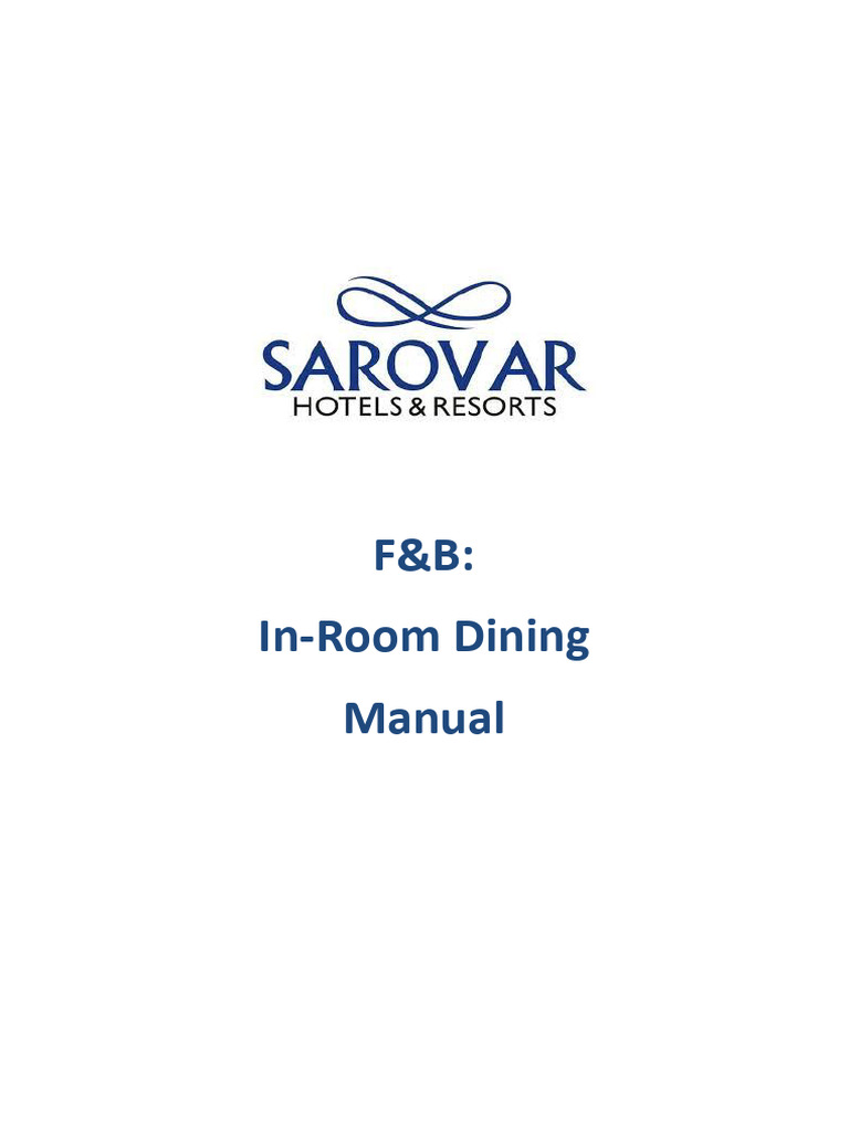 In-Room Dining Standard Procedures | PDF | Cosmetics | Shoe
