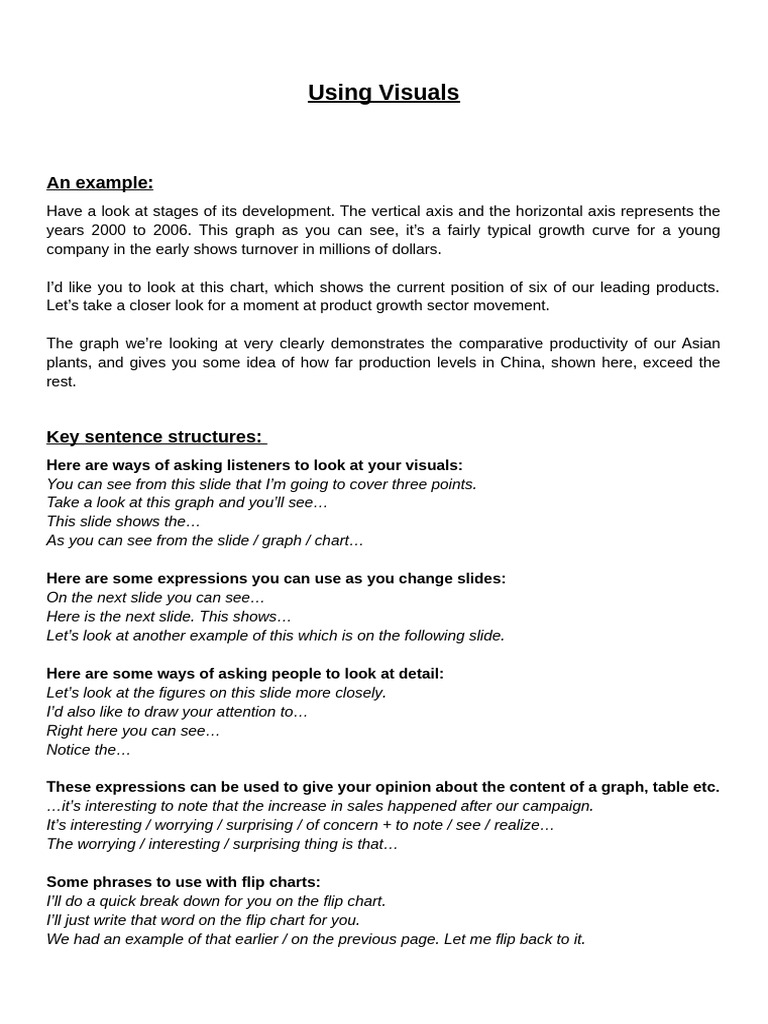 14 Presentation Skills - Using Visual Aids Properly | PDF | Chart