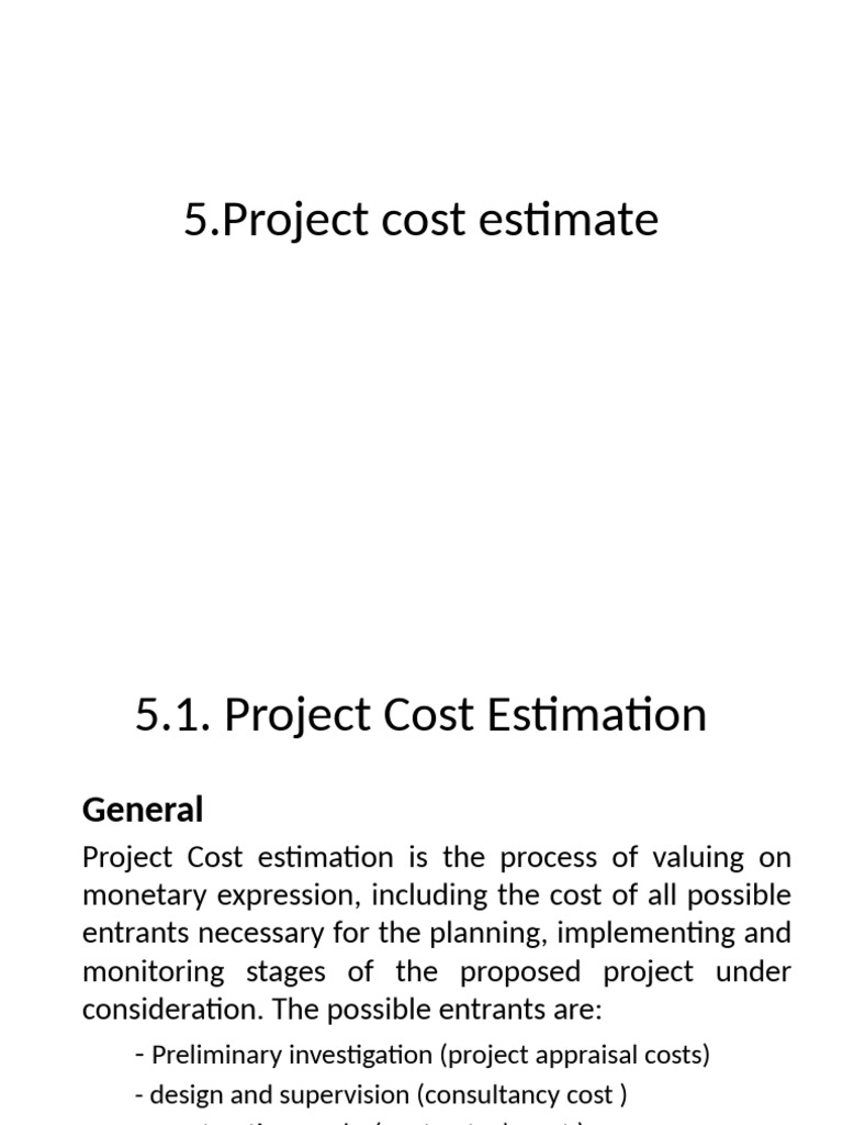 Project Cost Estimation Guide | PDF | Real Estate Appraisal | Depreciation