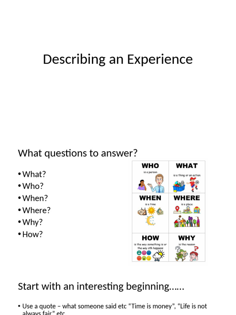 Describing An Experience | PDF