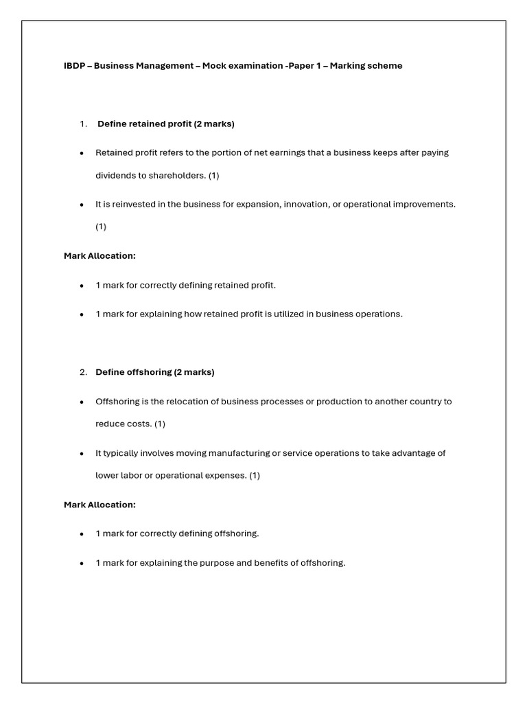 Paper 1 - Practice 1 - Answers | PDF | Economies | Business