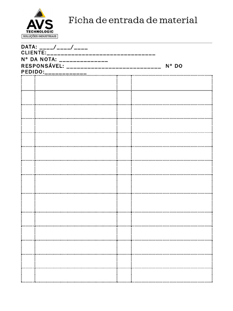 Ficha de Entrada de Material | PDF