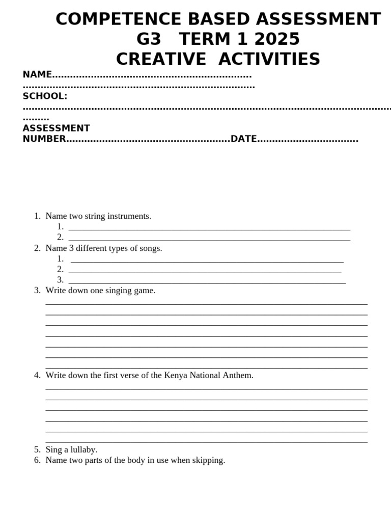 Competence-Based Assessment Activities | PDF
