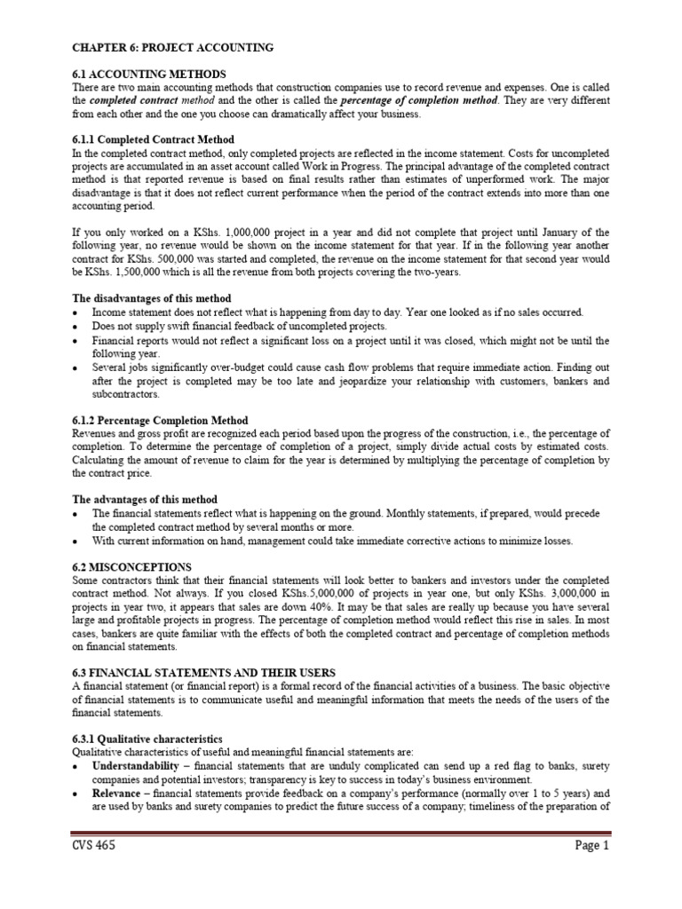 Construction Accounting Methods Explained | PDF | Debits And Credits ...