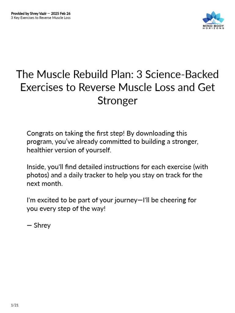3 Exercises to Reverse Muscle Loss | PDF | Strength Training