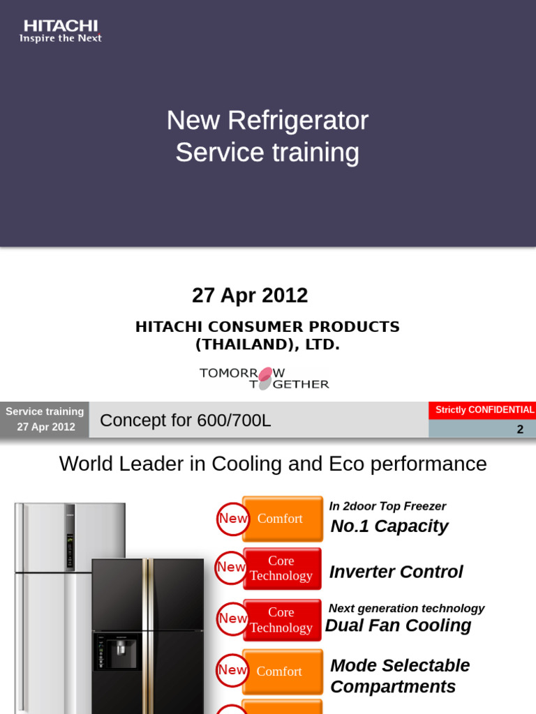 Hitachi Refrigerator Service Training Guide | PDF | Refrigerator ...
