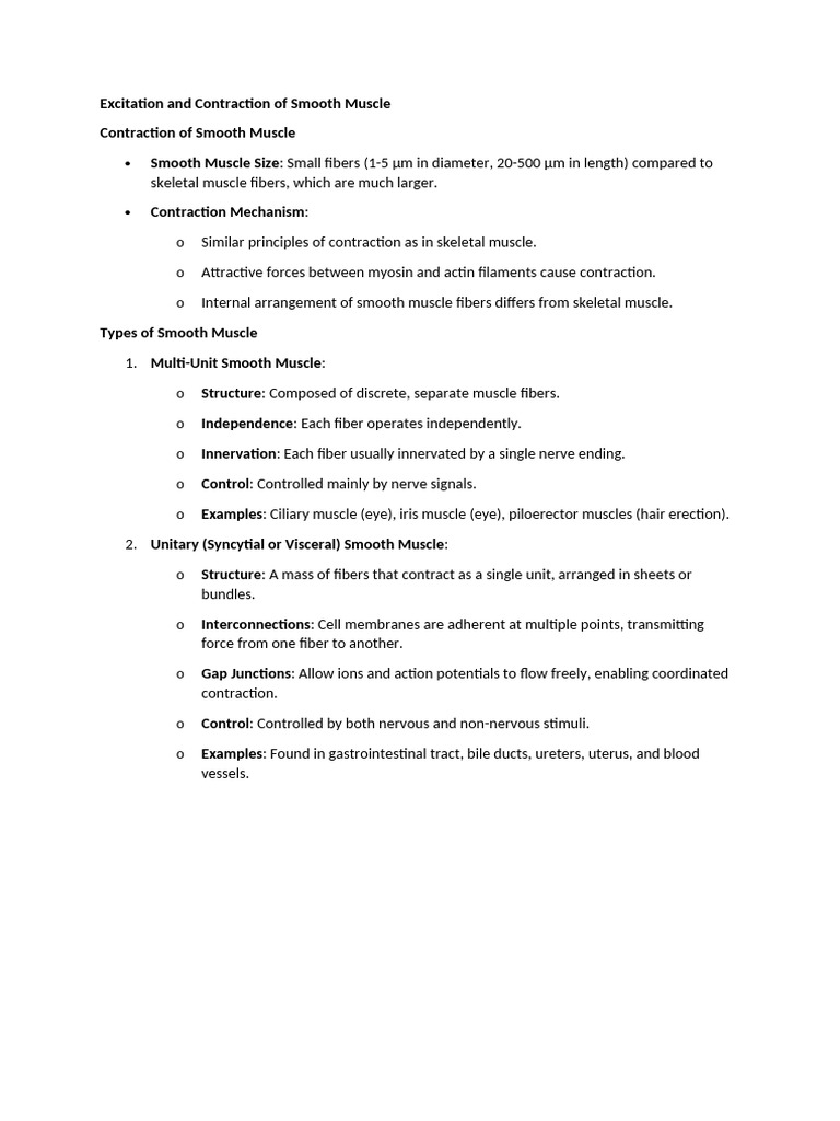 CHAP 6 Excitation and Contraction of Smooth Muscle | PDF | Muscle ...