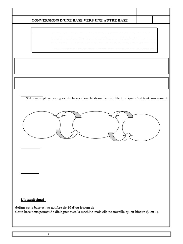 Conversion entre bases numériques | PDF | Notation | Lexicologie