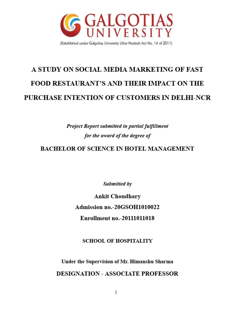 Social Media Marketing Impact on Fast Food | PDF | Social Media ...