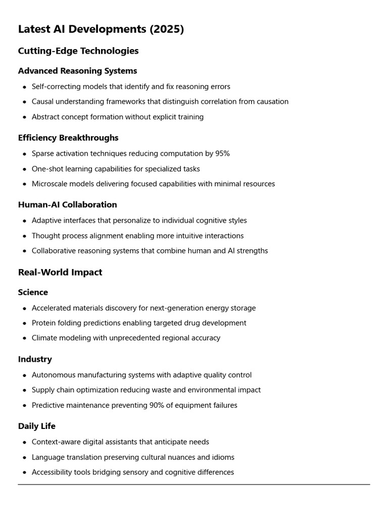 Key AI Innovations and Trends 2025 | PDF