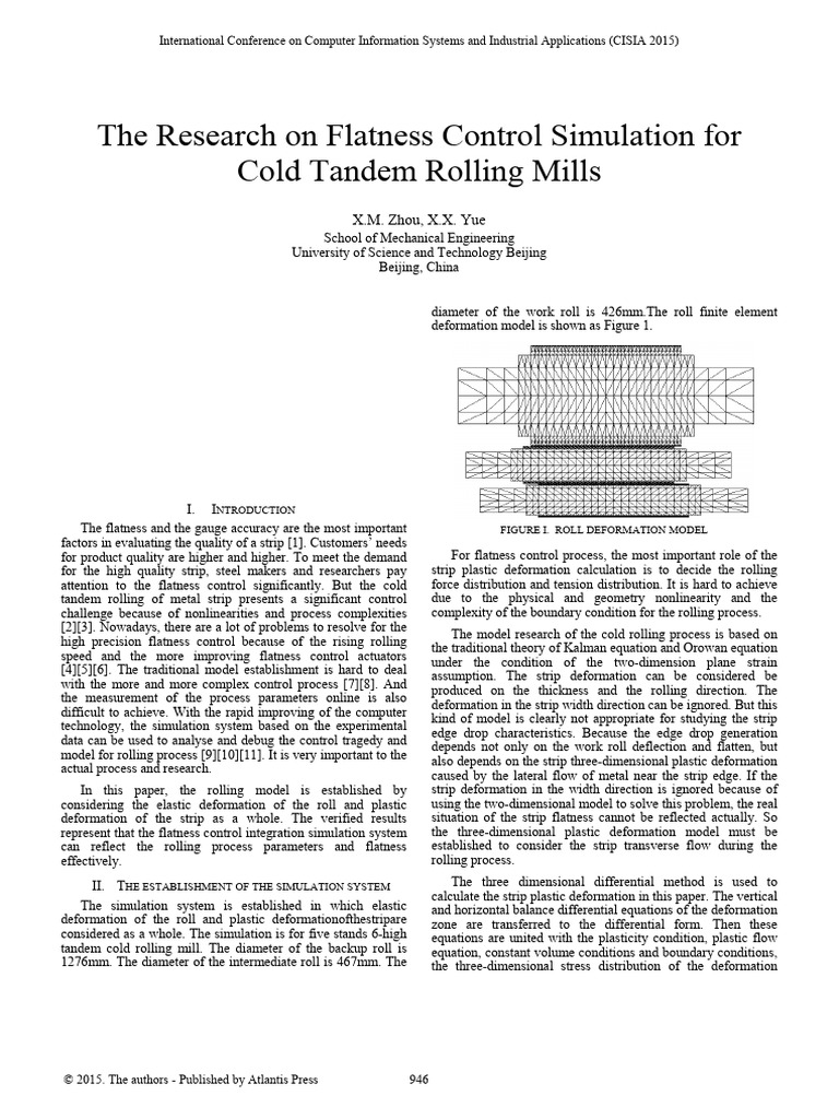 Flatness Control Simulation in Rolling Mills | PDF | Rolling ...