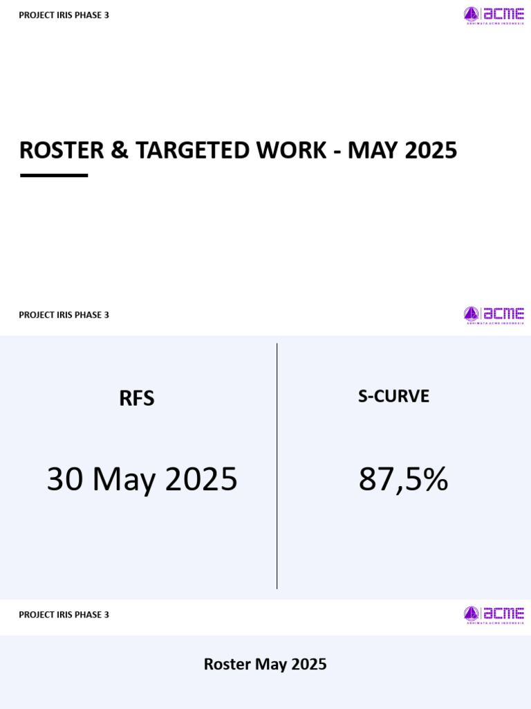 Roster & Targeted Work May 2025 | PDF