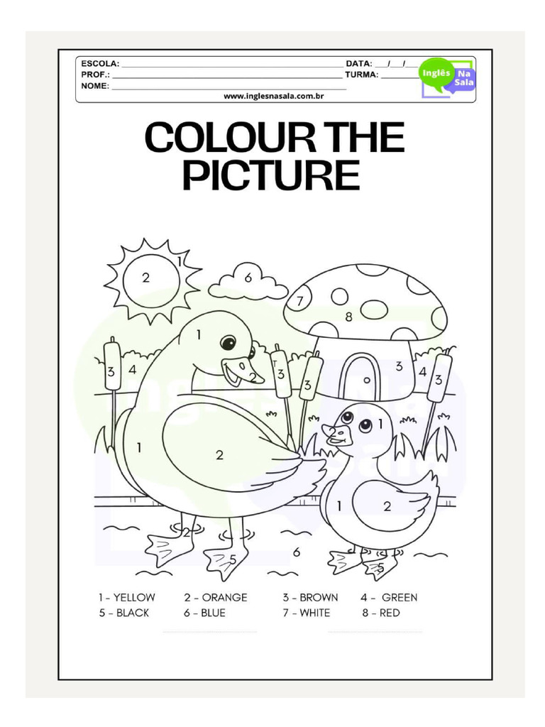Cores para colorir em inglês | PDF