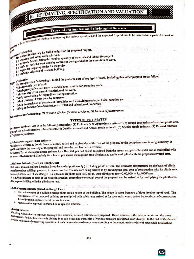 ESTIMATION COSTING AND VALUATION BOOK PDF DOWNLOAD visual data 4