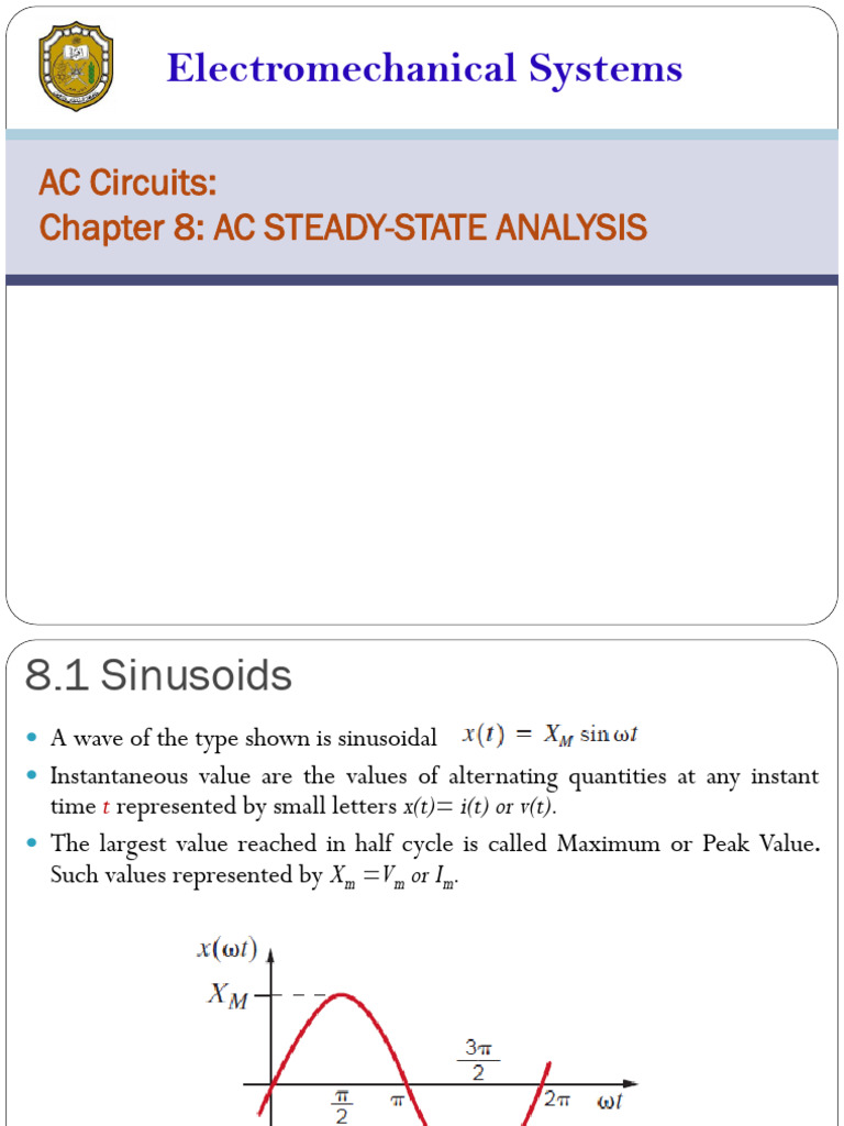 Meie3181 Chapter 8 Fl22 | PDF | Electrical Impedance | Sine Wave