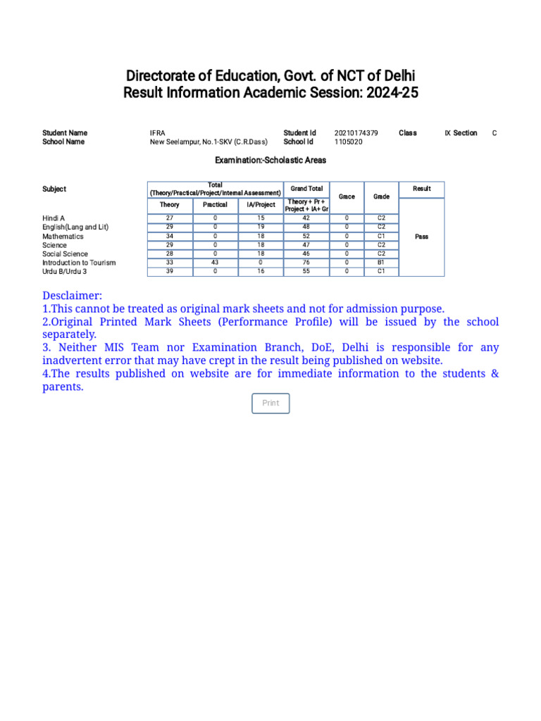 Edustud - Nic.in Result FrmPubliclevelResult 23 24.aspx | PDF