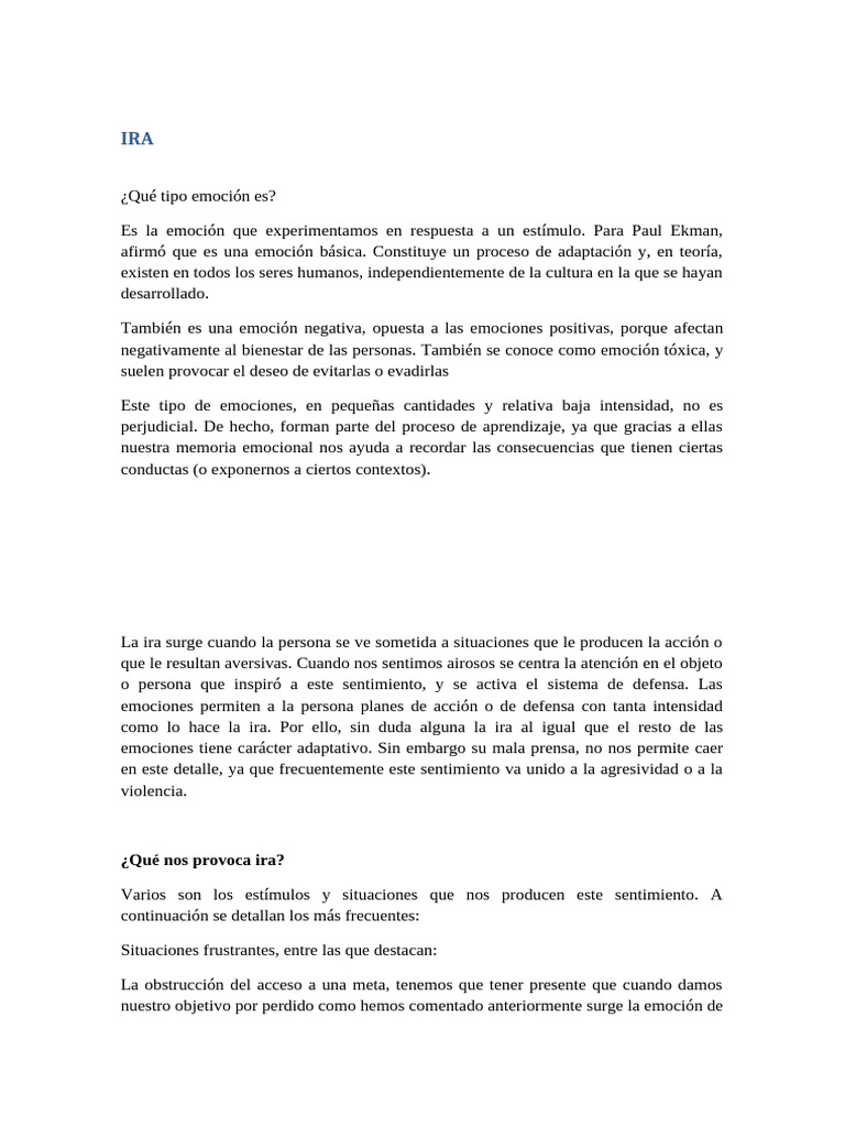 Comprendiendo la Ira: Causas y Control | PDF | Las emociones | Ira