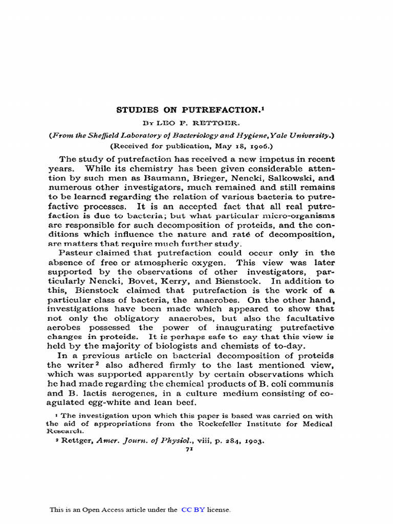 Bacterial Roles in Putrefaction Studies | PDF | Human Feces | Nitric Acid