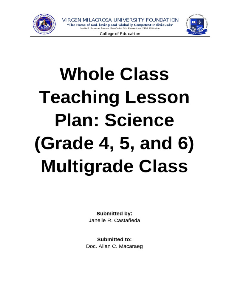 Grade 4-6 Science Lesson Plan | PDF