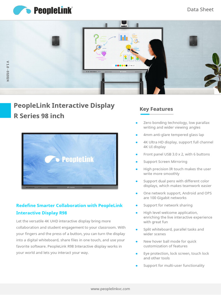PeopleLink R98 Interactive Display Overview | PDF | Usb | Computing