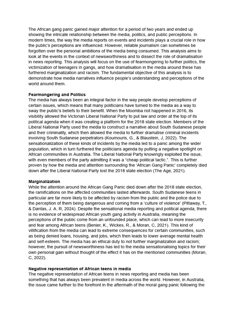 Critical Media Analysis | PDF | Crimes | Crime & Violence