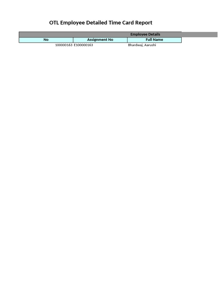 Otl Employee Detailed Timecard1 | PDF