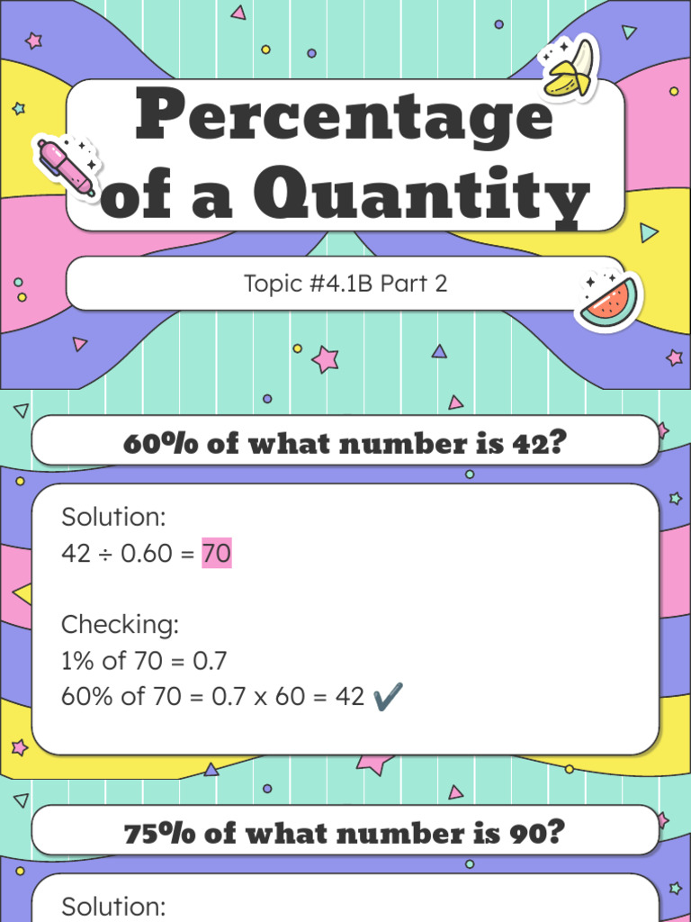 G5 Int Notes #4.1B Percentage of A Quantity Part 2 | PDF