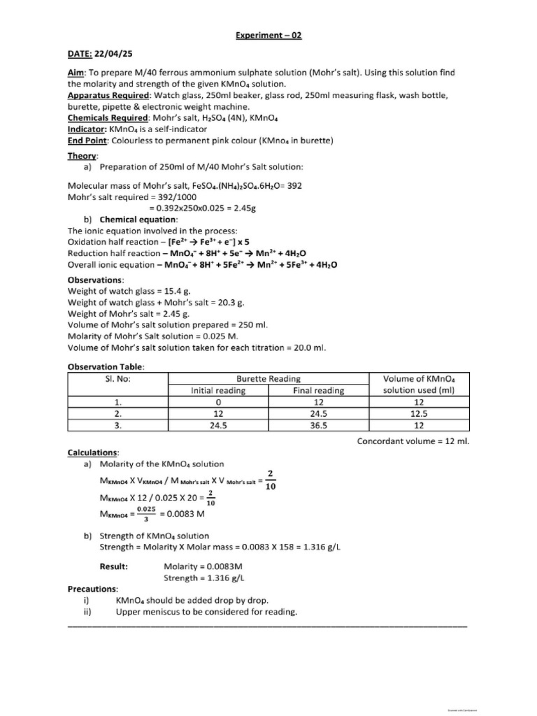 Experiment 2 | PDF
