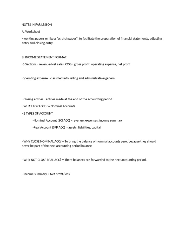 Notes in Far Lesson | PDF