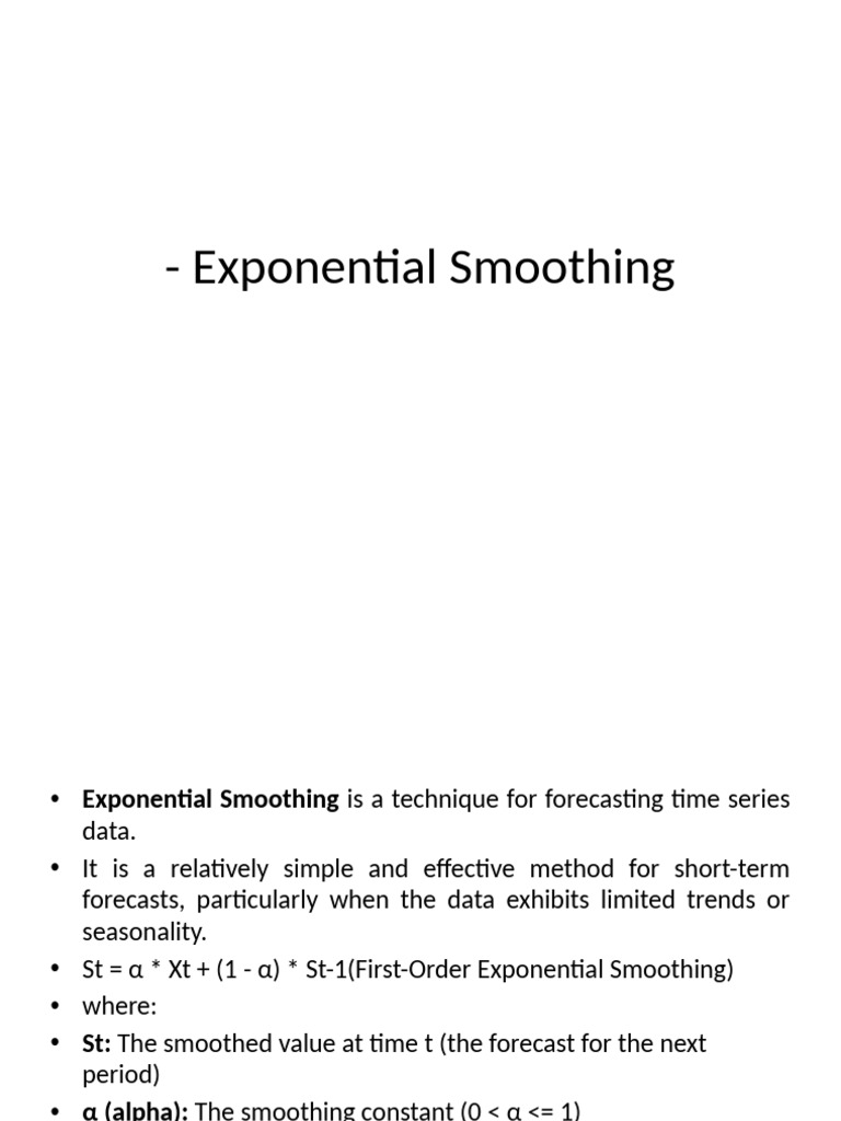 Exponential Smoothing | PDF