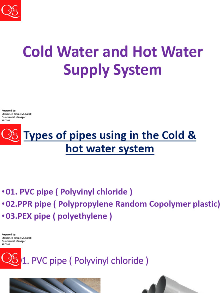 Hot and Cold Water Supply Systems | PDF