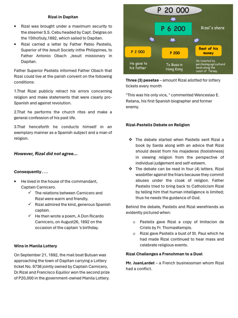 Rizal Note for Prefi | PDF | Philippines