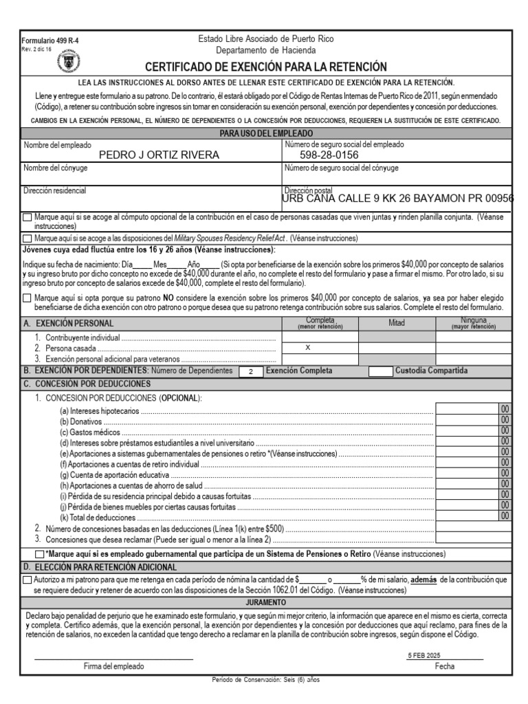 Certificado de Exención para Retención | PDF | Número de seguridad ...