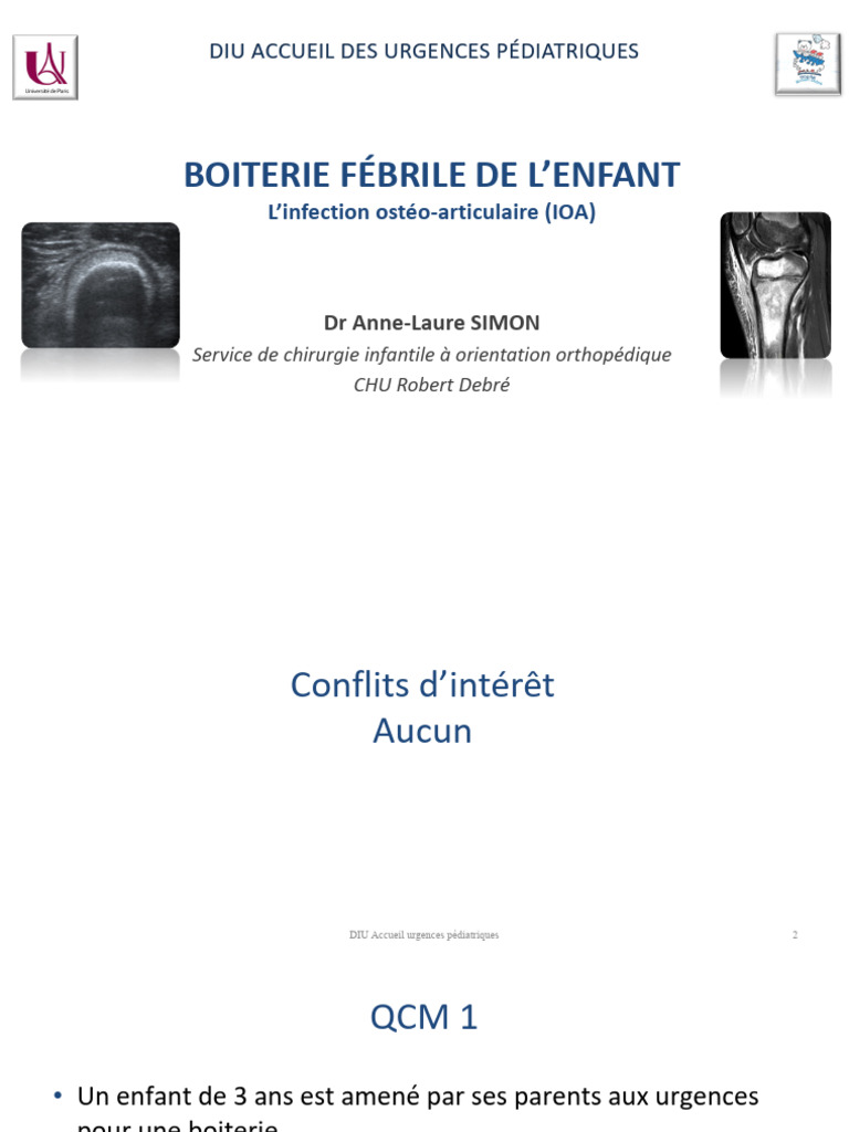 Boiterie fébrile chez l'enfant | PDF | Maladies et troubles | Médecine