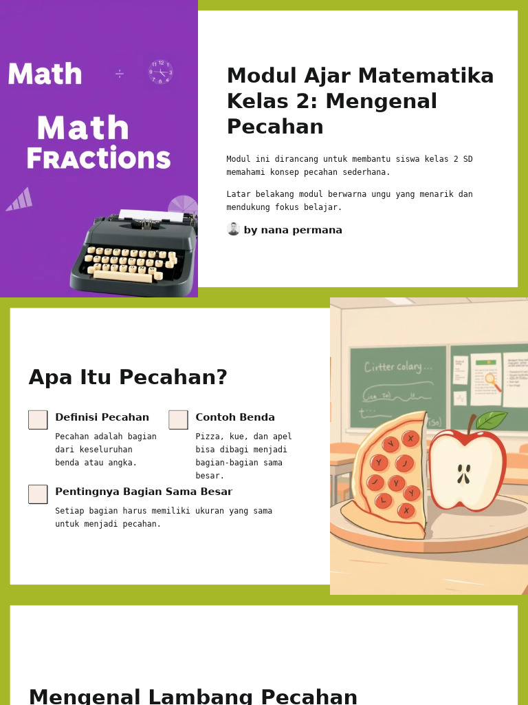 Modul Ajar Pecahan untuk Kelas 2 SD | PDF